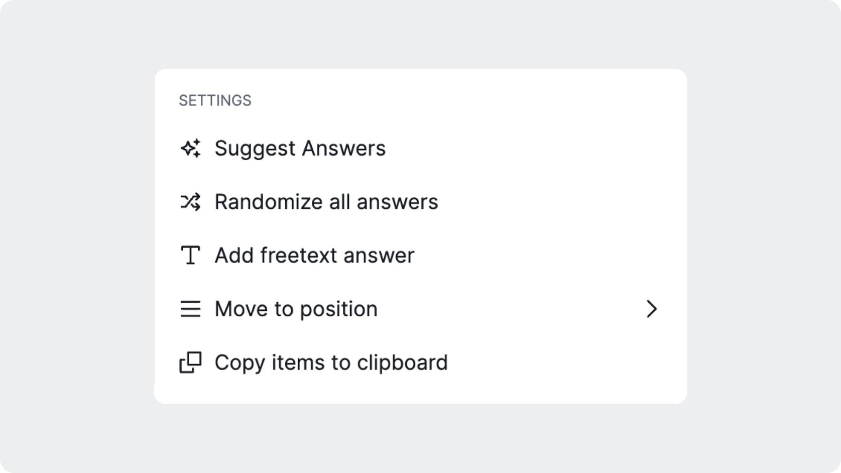 Configuring answer options