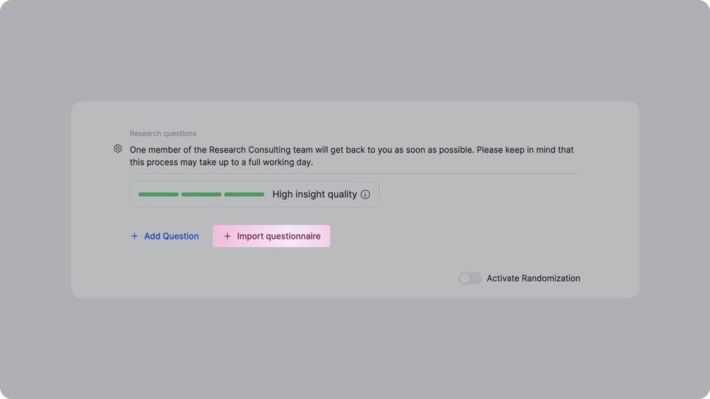 Using the questionnaire importer