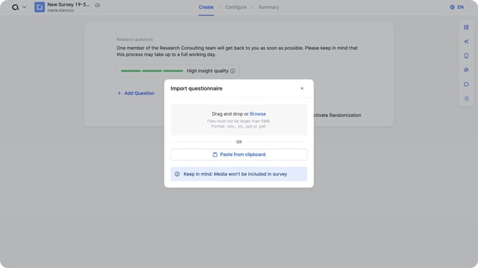 Programming User Guide_Using the questionnaire importer_02_EN