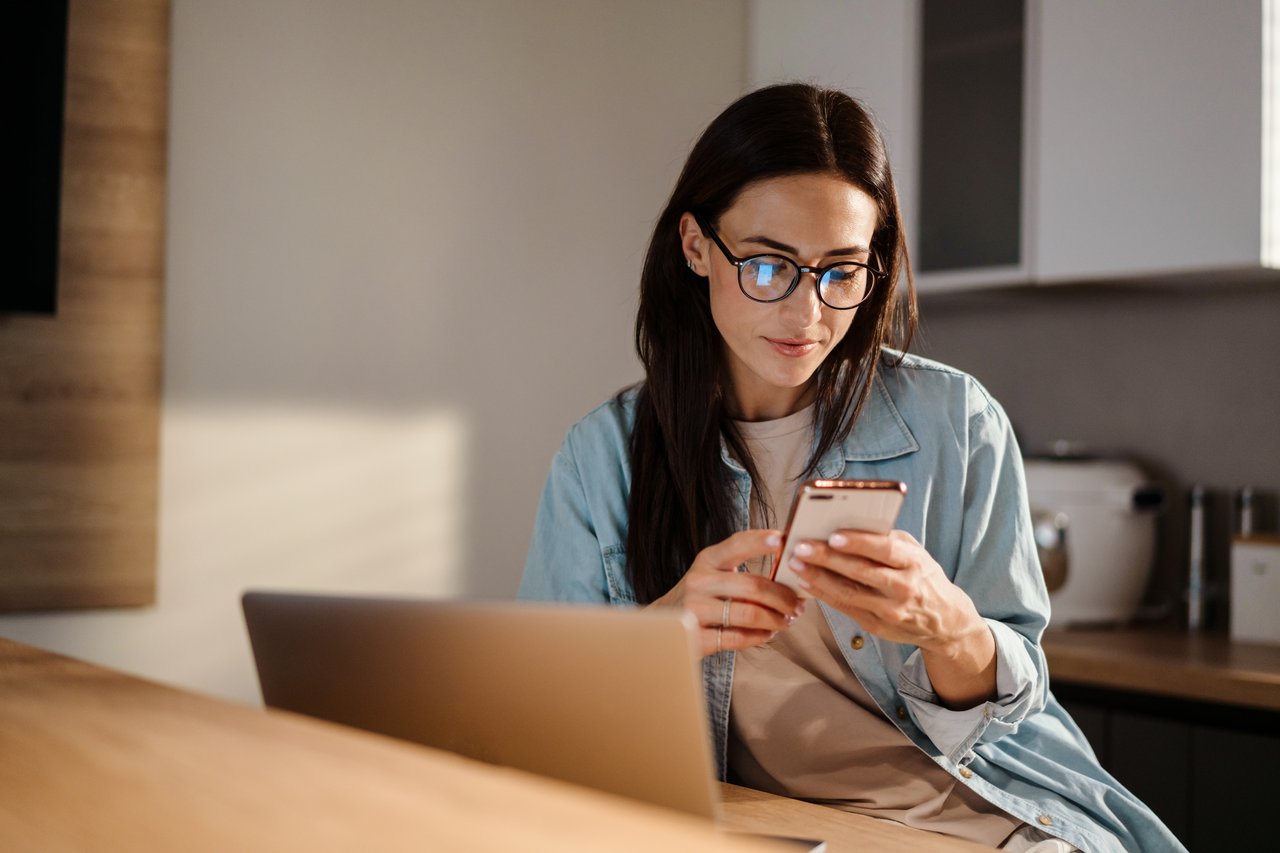 Woman with device